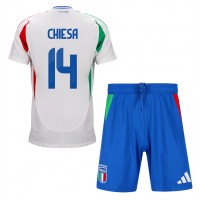 Camisa de time de futebol Itália Federico Chiesa #14 Replicas 2º Equipamento Infantil Europeu 2024 Manga Curta (+ Calças curtas)